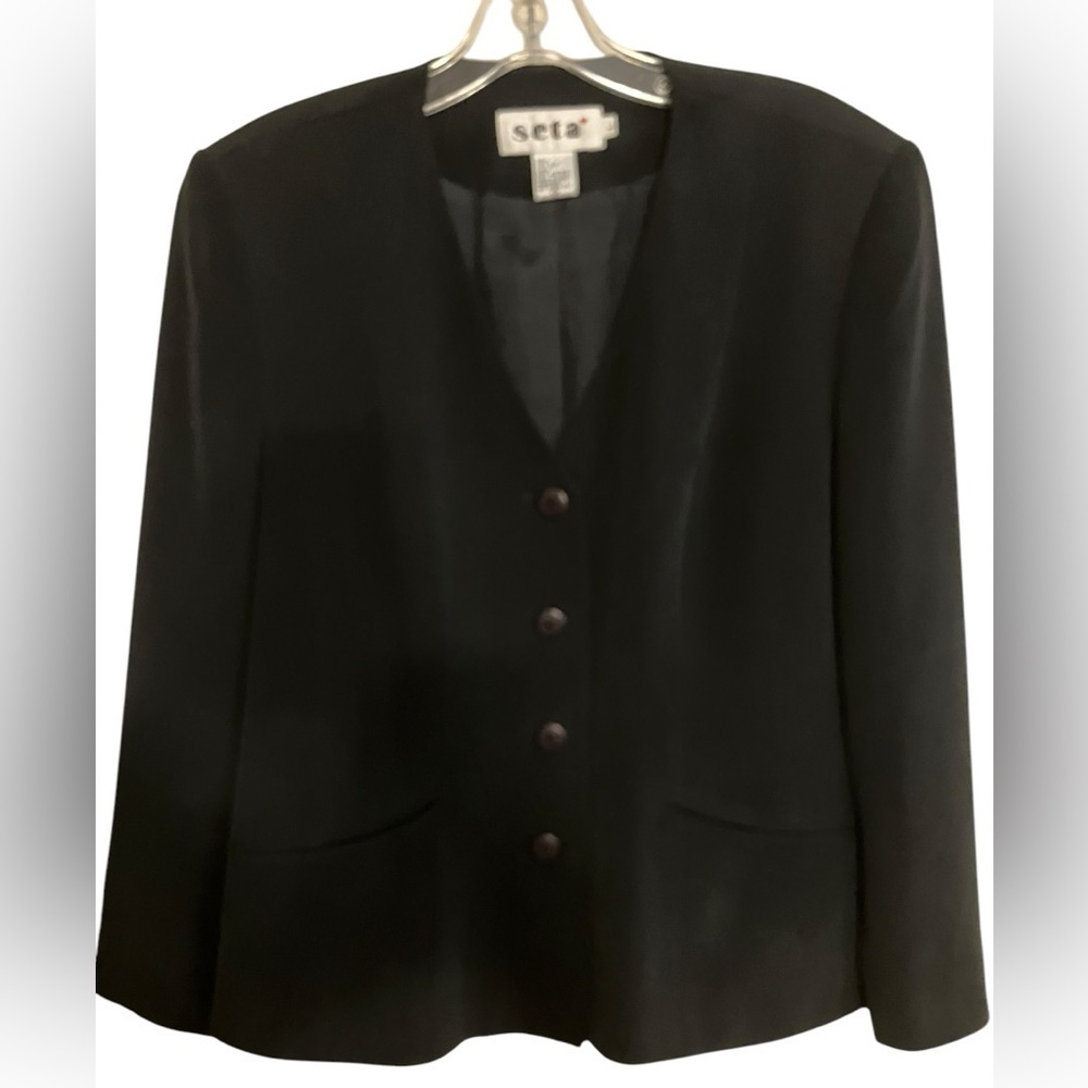 Silk Blazer Women’s Professional Career Elegant Minimalist Jacket Large‎